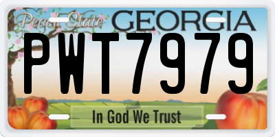 GA license plate PWT7979