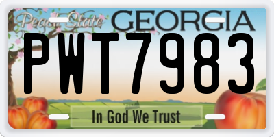 GA license plate PWT7983