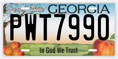 GA license plate PWT7990