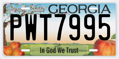 GA license plate PWT7995