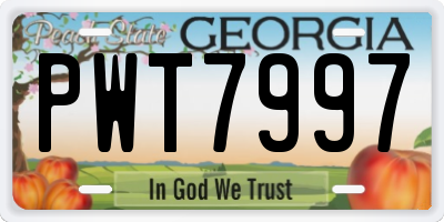 GA license plate PWT7997