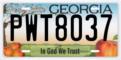 GA license plate PWT8037