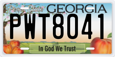 GA license plate PWT8041