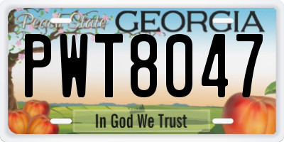 GA license plate PWT8047