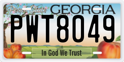 GA license plate PWT8049