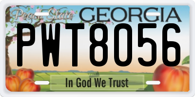 GA license plate PWT8056