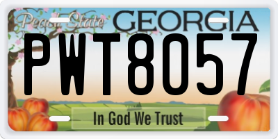 GA license plate PWT8057