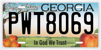 GA license plate PWT8069