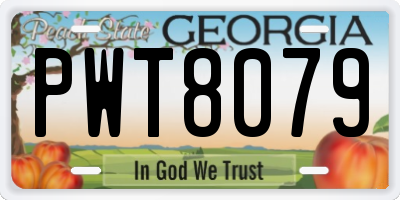 GA license plate PWT8079