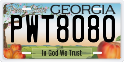 GA license plate PWT8080