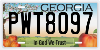 GA license plate PWT8097
