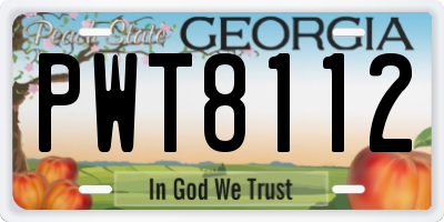 GA license plate PWT8112
