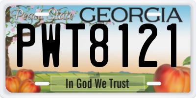 GA license plate PWT8121