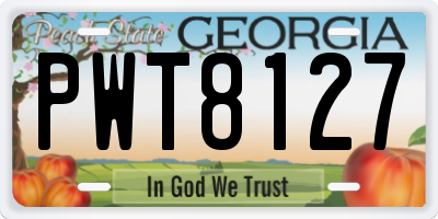 GA license plate PWT8127