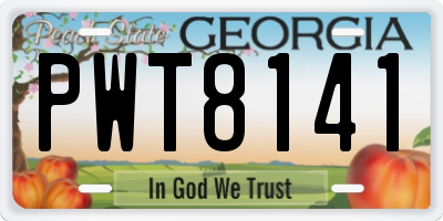 GA license plate PWT8141