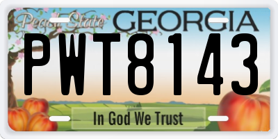 GA license plate PWT8143