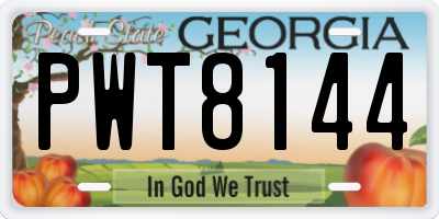 GA license plate PWT8144
