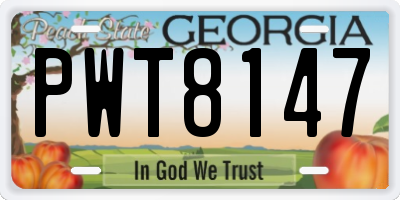 GA license plate PWT8147