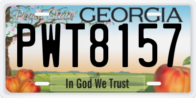 GA license plate PWT8157
