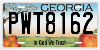 GA license plate PWT8162