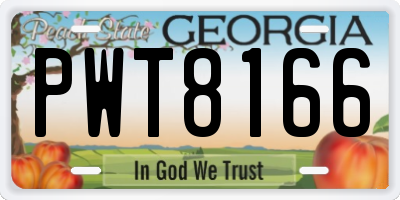 GA license plate PWT8166
