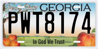GA license plate PWT8174