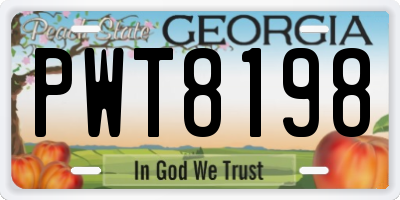 GA license plate PWT8198