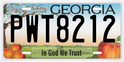 GA license plate PWT8212