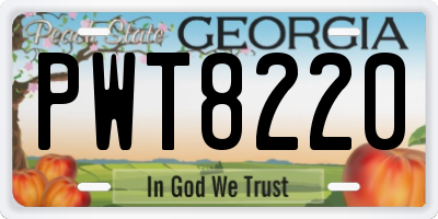 GA license plate PWT8220