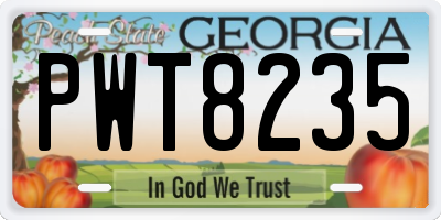 GA license plate PWT8235
