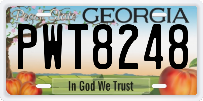 GA license plate PWT8248