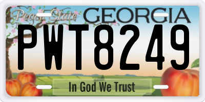GA license plate PWT8249