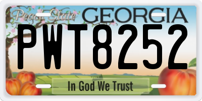 GA license plate PWT8252