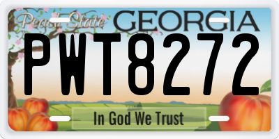 GA license plate PWT8272
