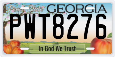 GA license plate PWT8276
