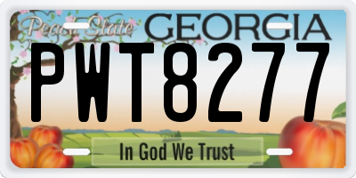 GA license plate PWT8277