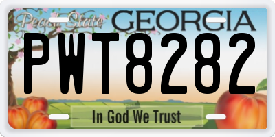 GA license plate PWT8282