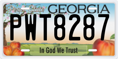 GA license plate PWT8287