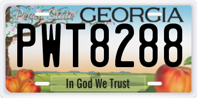 GA license plate PWT8288