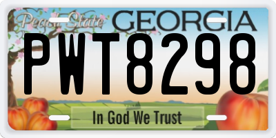 GA license plate PWT8298