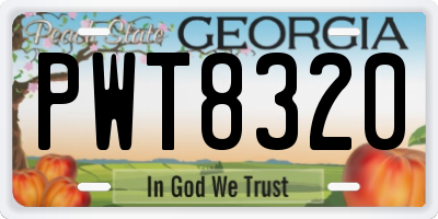 GA license plate PWT8320