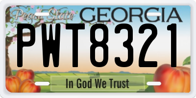 GA license plate PWT8321