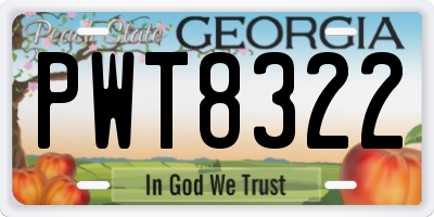 GA license plate PWT8322