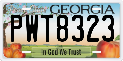 GA license plate PWT8323