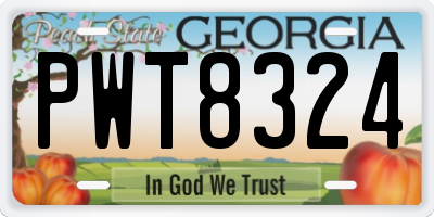 GA license plate PWT8324