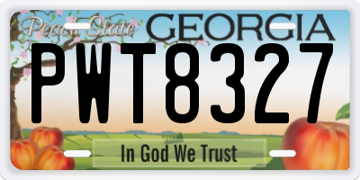 GA license plate PWT8327