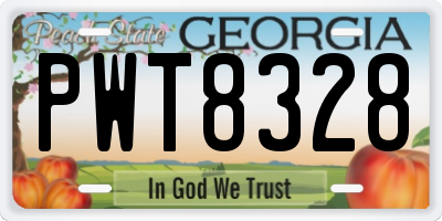 GA license plate PWT8328