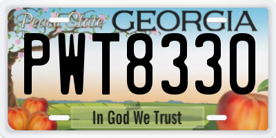 GA license plate PWT8330