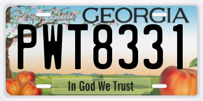 GA license plate PWT8331