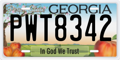 GA license plate PWT8342